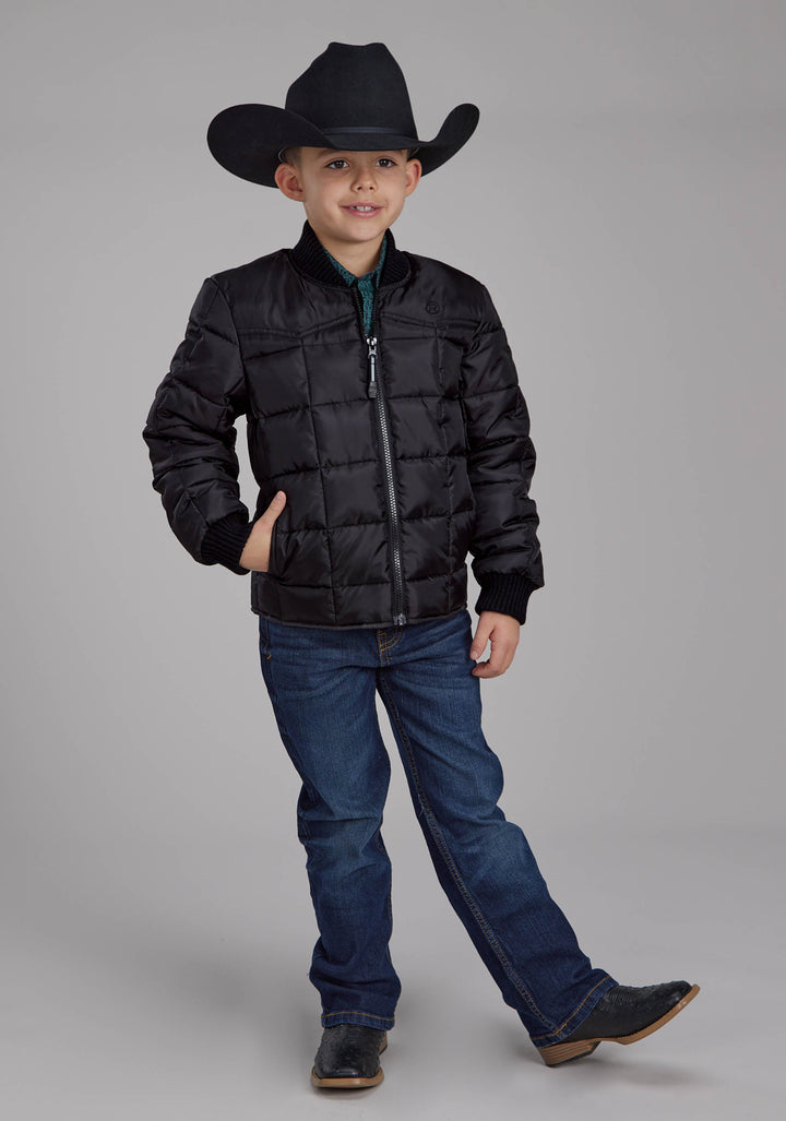 BOYS BLACK ZIPPER JACKET