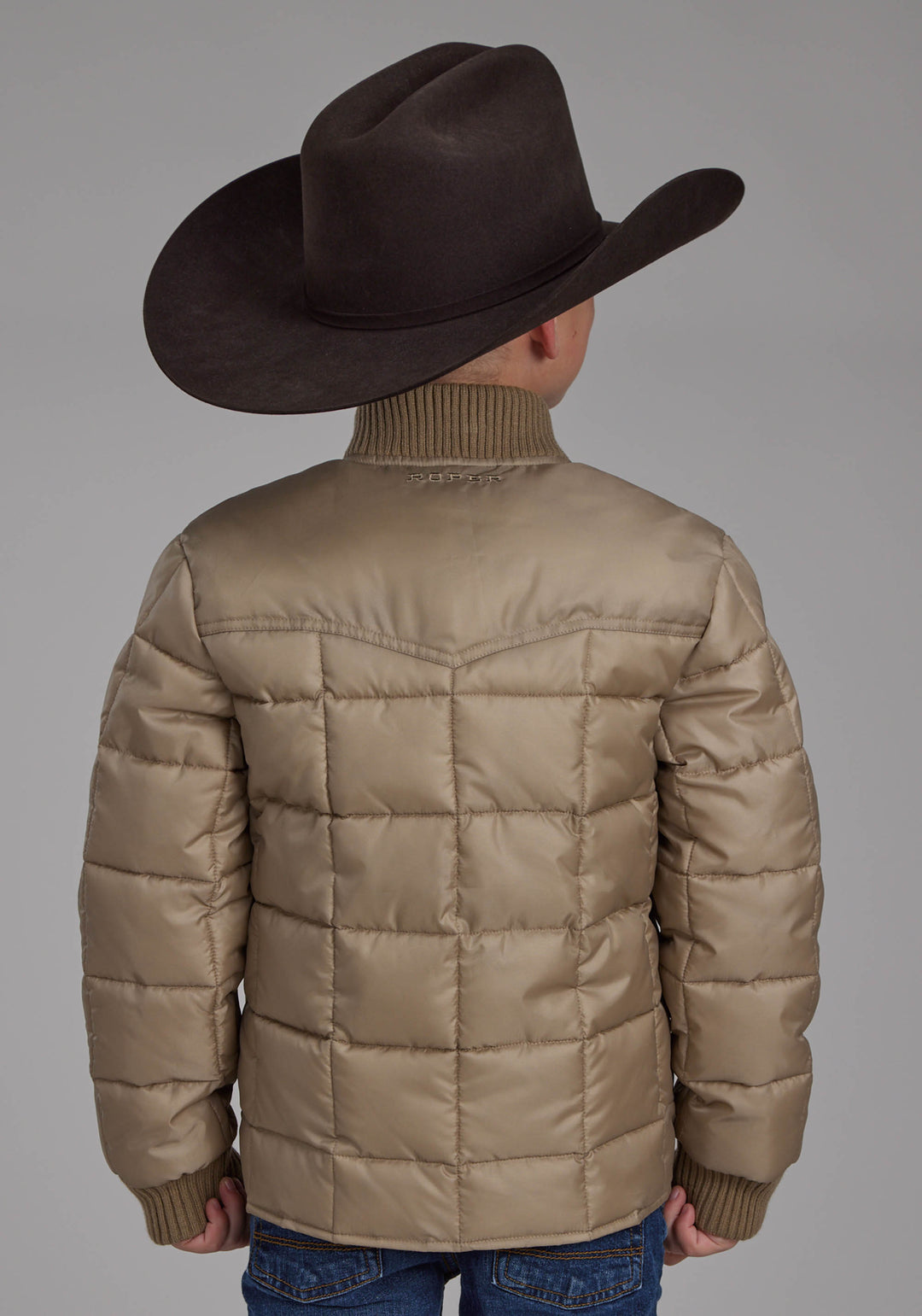 BOYS KHAKI ZIPPER JACKET