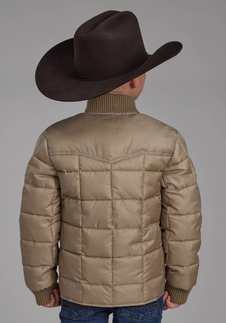 BOYS KHAKI ZIPPER JACKET