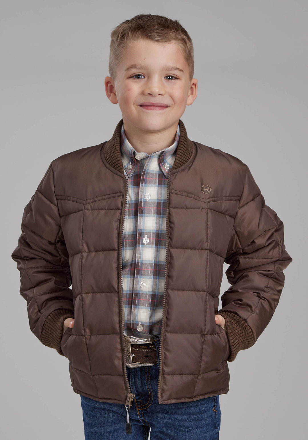 BOYS CHOCOLATE ZIPPER JACKET