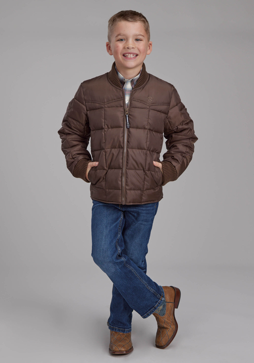 BOYS CHOCOLATE ZIPPER JACKET
