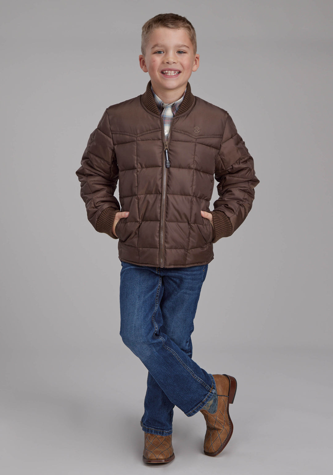 BOYS CHOCOLATE ZIPPER JACKET