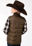 BOYS BROWN POLY-FILLED VEST