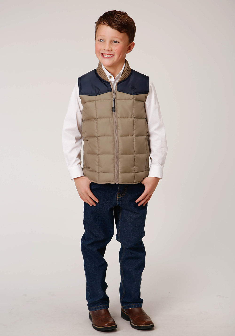 BOYS  QUILTED POLY WITH POLY FILL VEST POLY FILLED WESTERN VEST