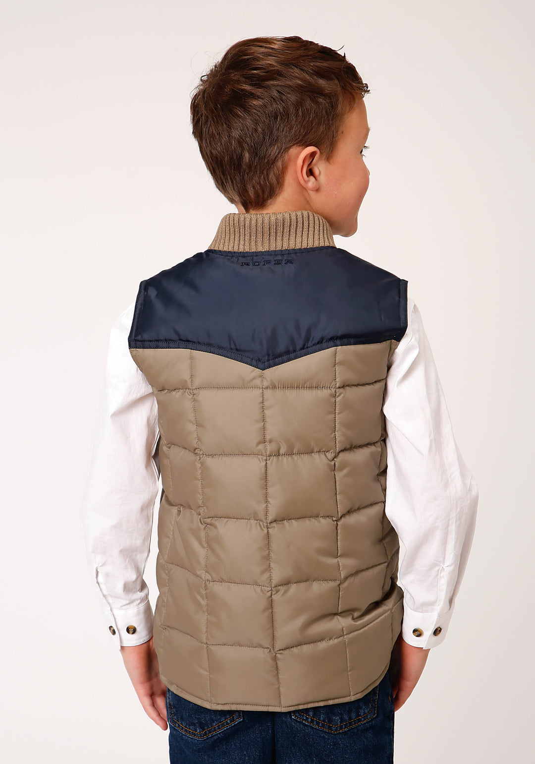 BOYS  QUILTED POLY WITH POLY FILL VEST POLY FILLED WESTERN VEST