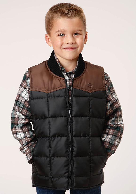 BOYS  QUILTED POLYFILLED VEST POLY FILLED WESTERN VEST