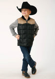 BOYS  QUILTED POLYFILLED VEST POLY FILLED WESTERN VEST