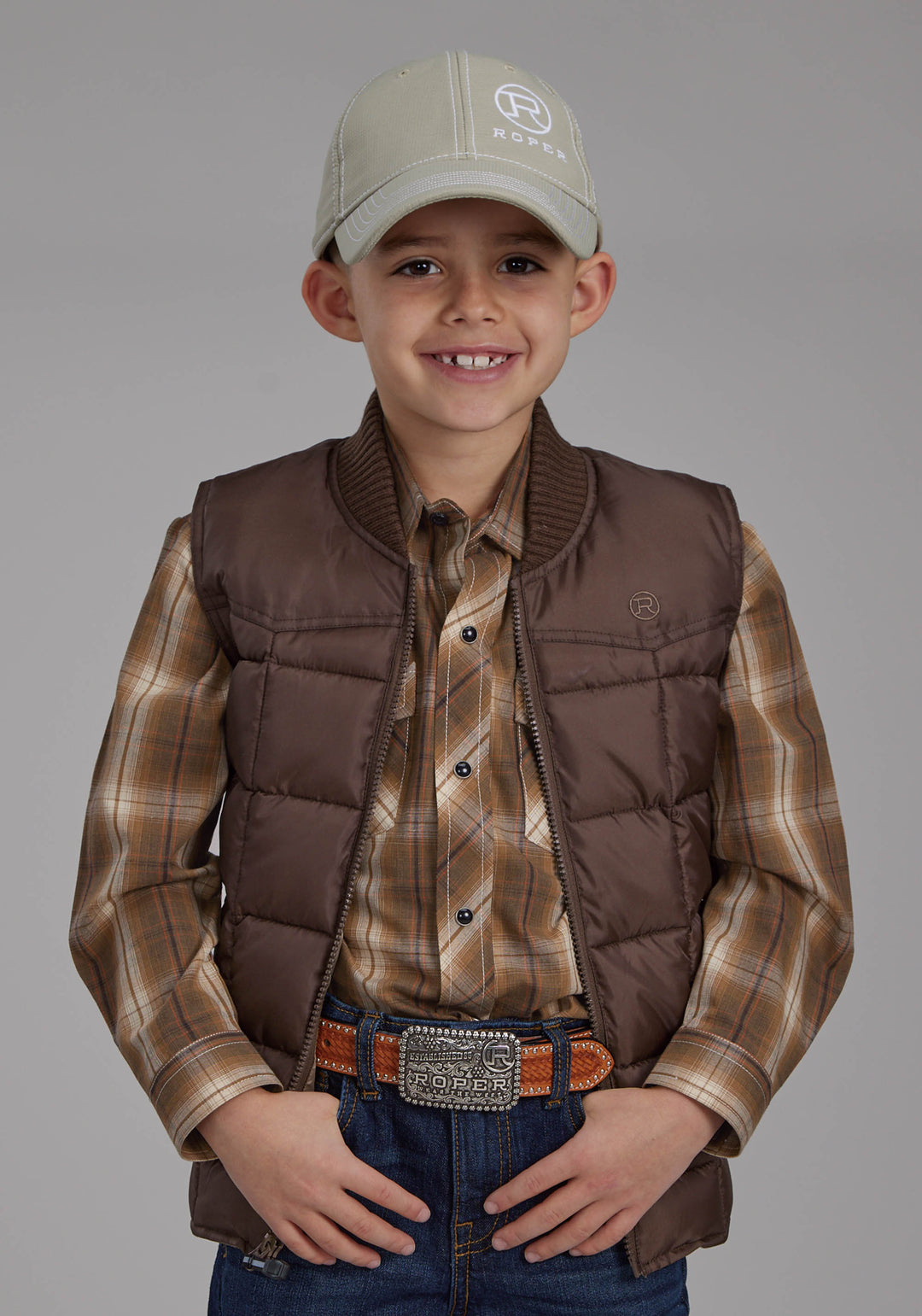 BOYS CHOCOLATE ZIPPER VEST