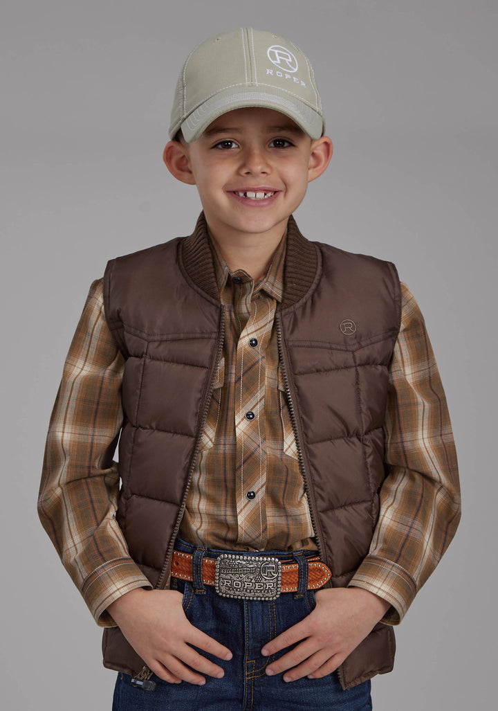 BOYS CHOCOLATE ZIPPER VEST