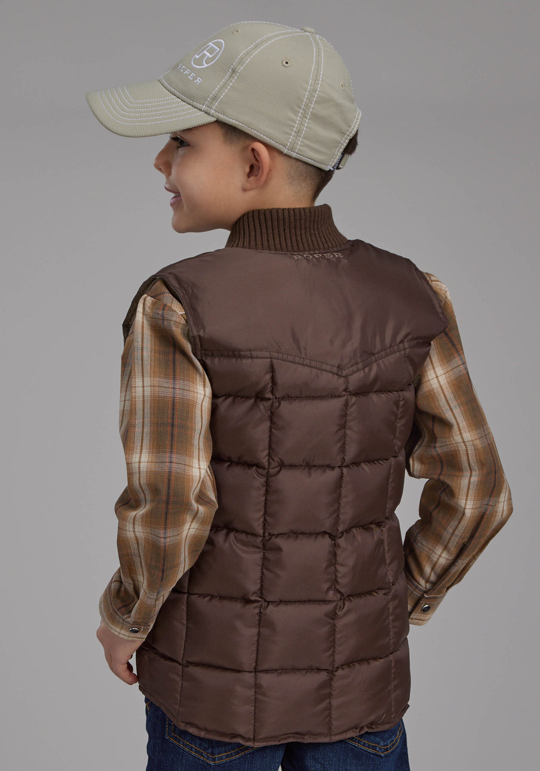 BOYS CHOCOLATE ZIPPER VEST