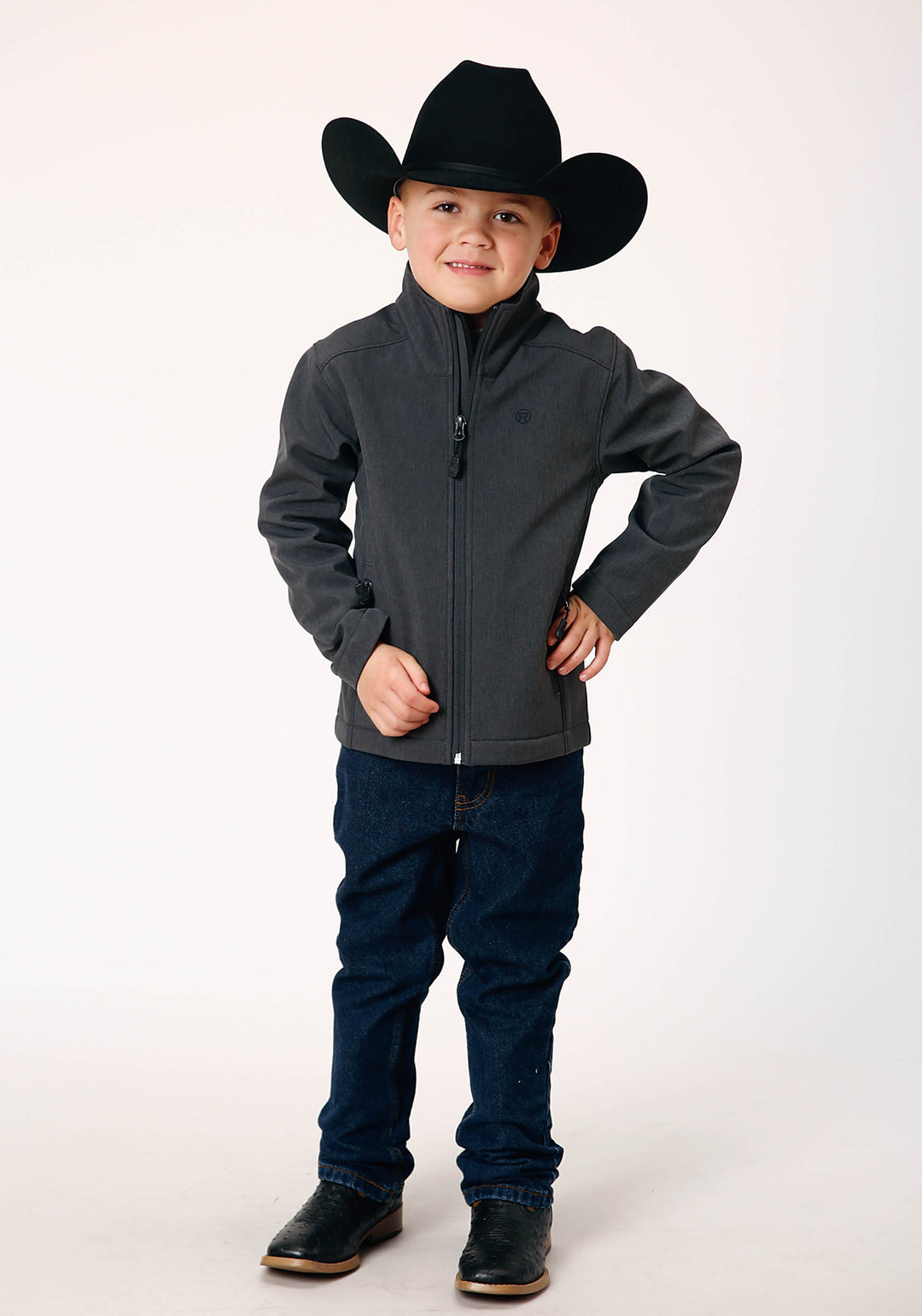 BOYS  HEATHER GREY SOFT SHELL TECH JACKET