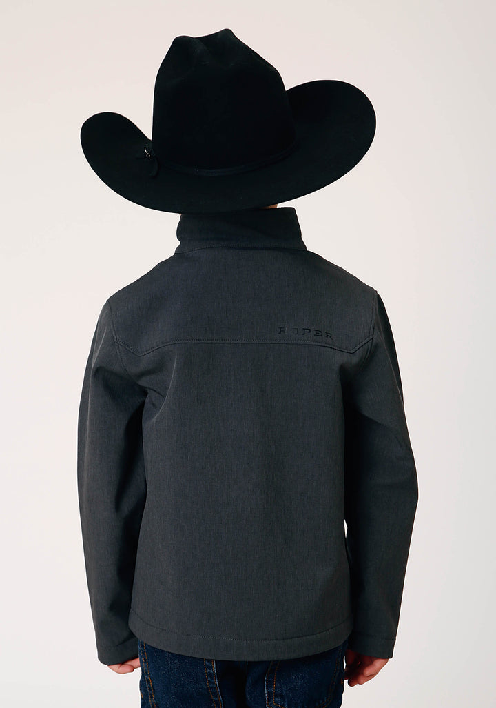 BOYS  HEATHER GREY SOFT SHELL TECH JACKET