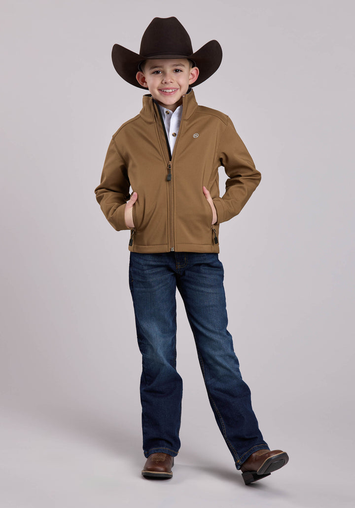 BOYS JACKET ZIPPER RIPSTOP TOBACCO WESTERN JACKET