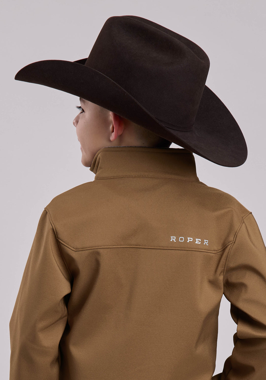 BOYS JACKET ZIPPER RIPSTOP TOBACCO WESTERN JACKET