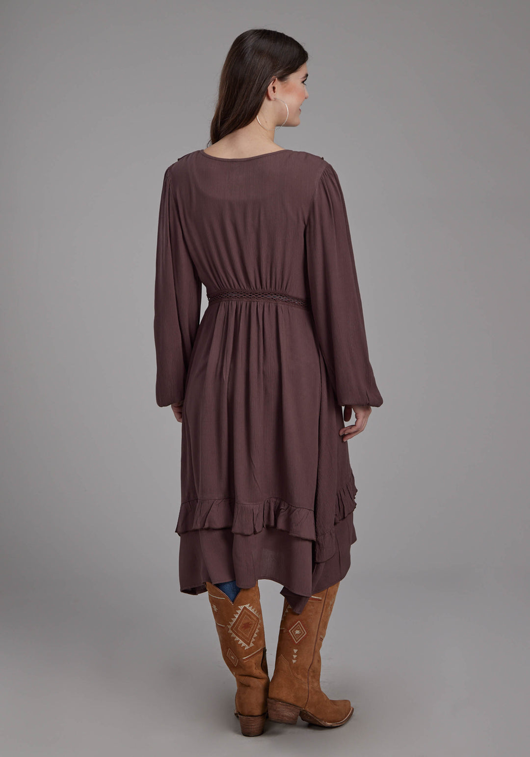 WOMENS RAYON CREPE LONG CARDIGAN LONG SLEEVE PULLOVER WESTERN SHIRT
