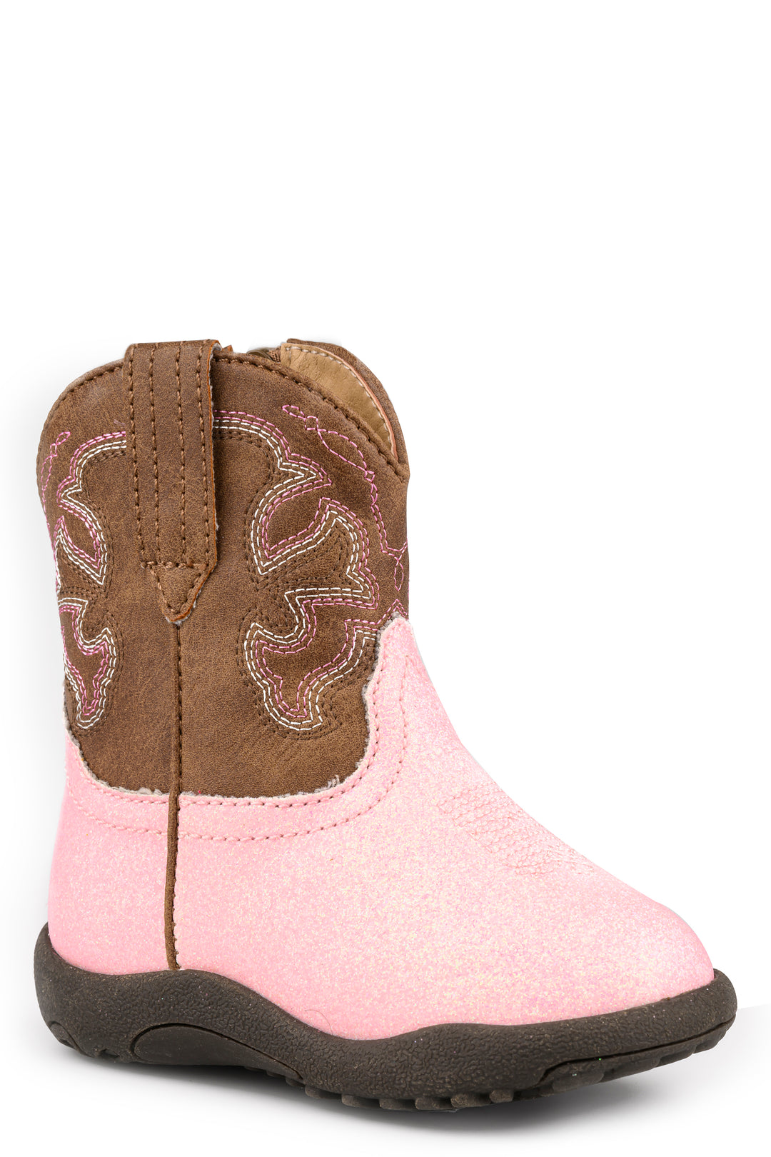 INFANTS GIRLS ROPER WESTERN BROWN FAUX LEATHER COWBABIES