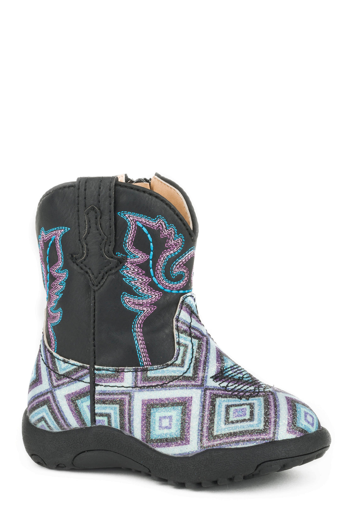 INFANT GIRLS GEOMETRIC GLITTER VAMP WITH BLACK SHAFT COWBABY