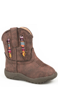 INFANT BOYS BROWN VINTAGE VAMP