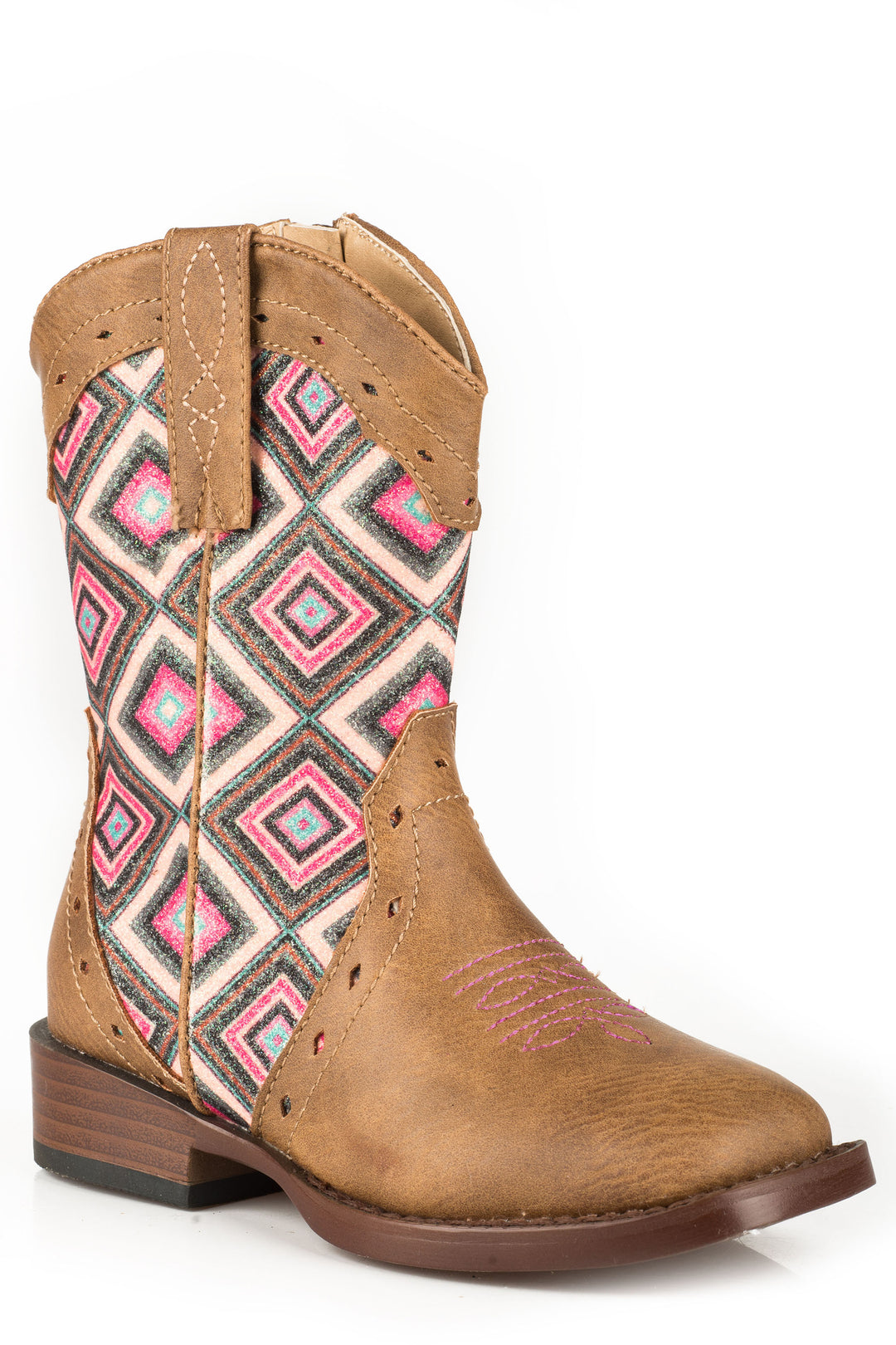GIRLS TODDLER TRIAD DESIGN TAN AND GEOMETRIC