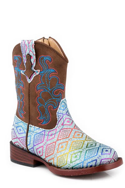 TODDLERS GIRLS BROWN SHAFT WITH WESTERN STITCH