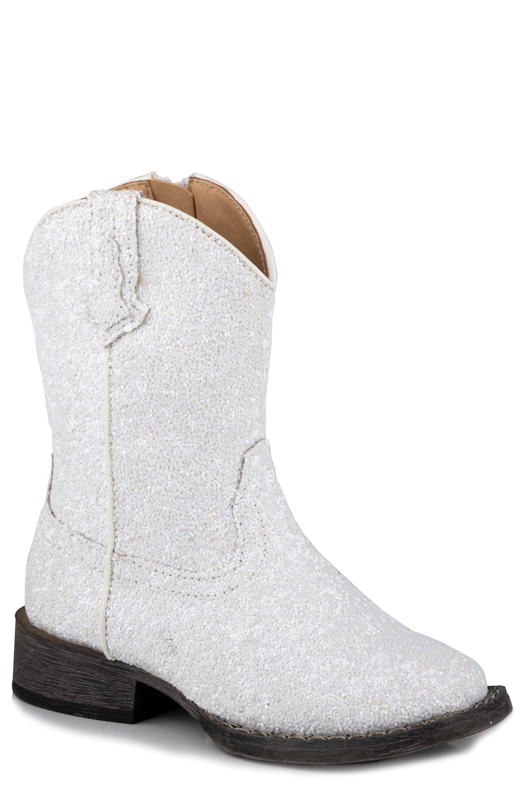 GIRLS TODDLER WHITE GLITTER VAMP