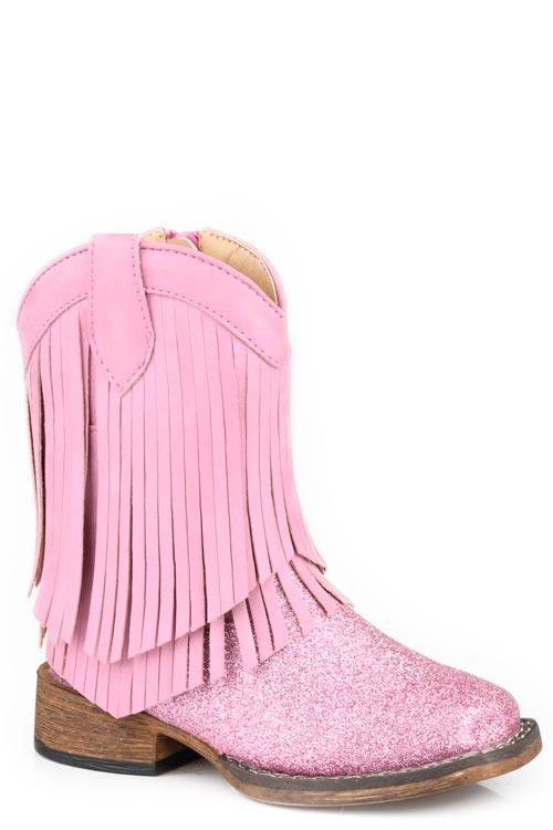 TODDLERS GIRLS PINK METALLIC FRINGE SHAFT