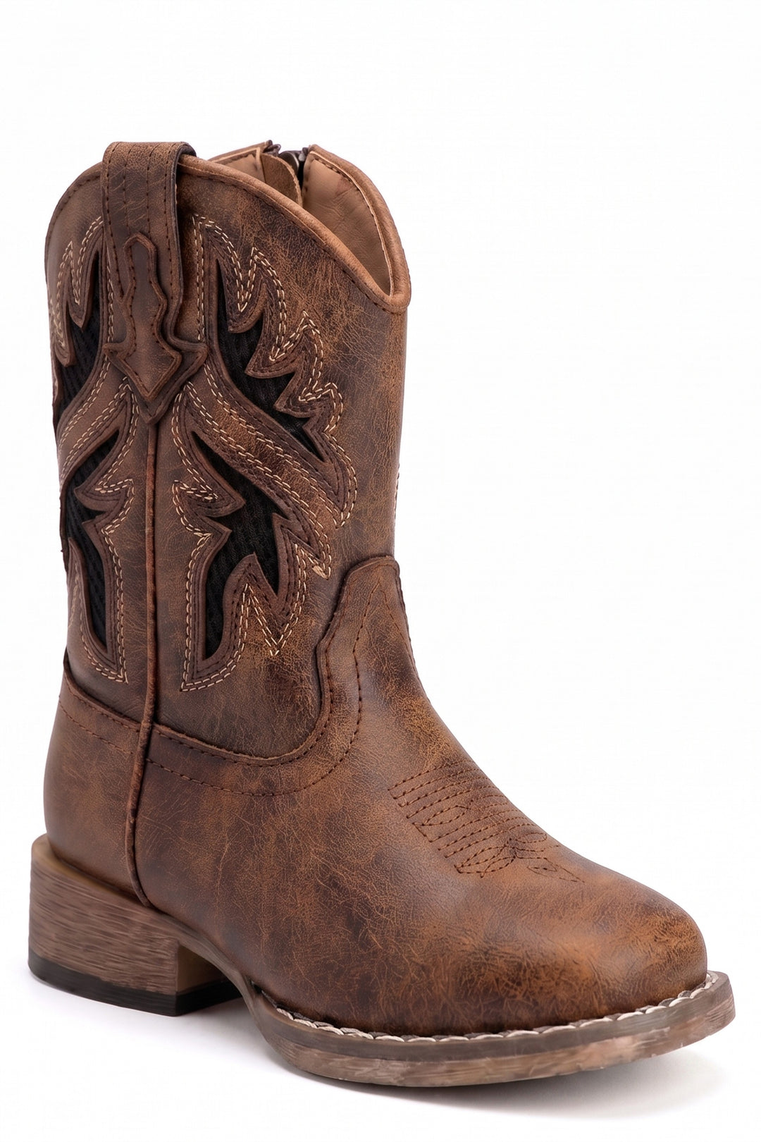 Toddlers Boys Roper Brown Mesh Western Draftmaster Boots
