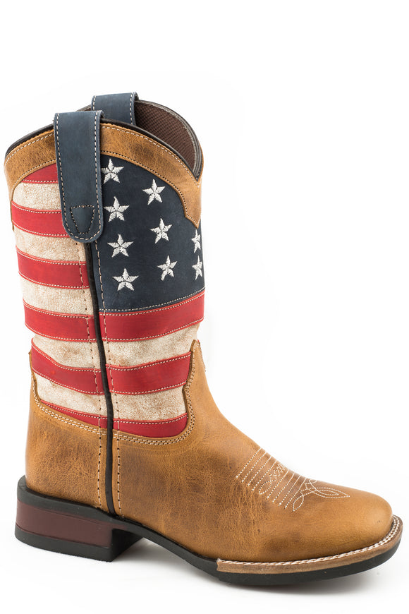 LITTLE BOYS TAN OILED LEATHER VAMP