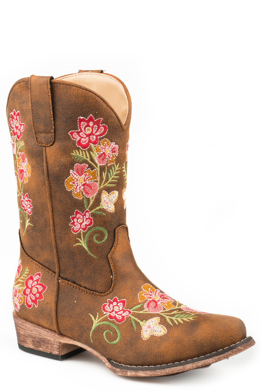 LITTLE GIRLS VINTAGE COGNAC TEXTILE ALL OVER