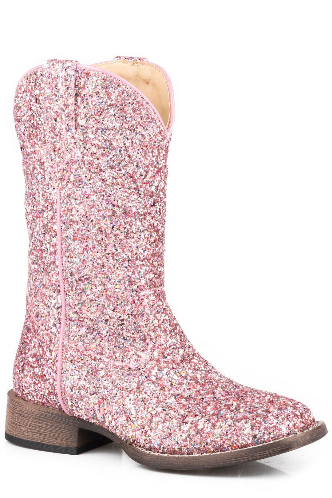 LITTLE GIRLS PINK MULTI GLITTER VAMP  SHAFT BOOT