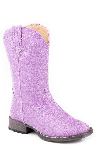 LITTLE KIDS GIRLS PURPLE GLITTER VAMP