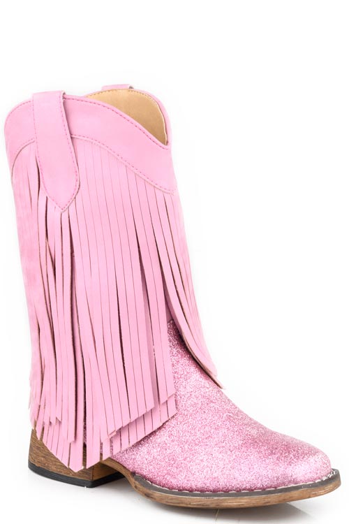 LITTLE KIDS GIRLS PINK METALLIC FRINGE SHAFT