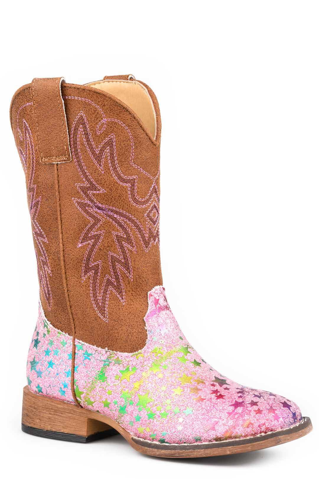 LITTLE KIDS GIRLS ROPER WESTERN STITCH GLITTER STARS BOOTS