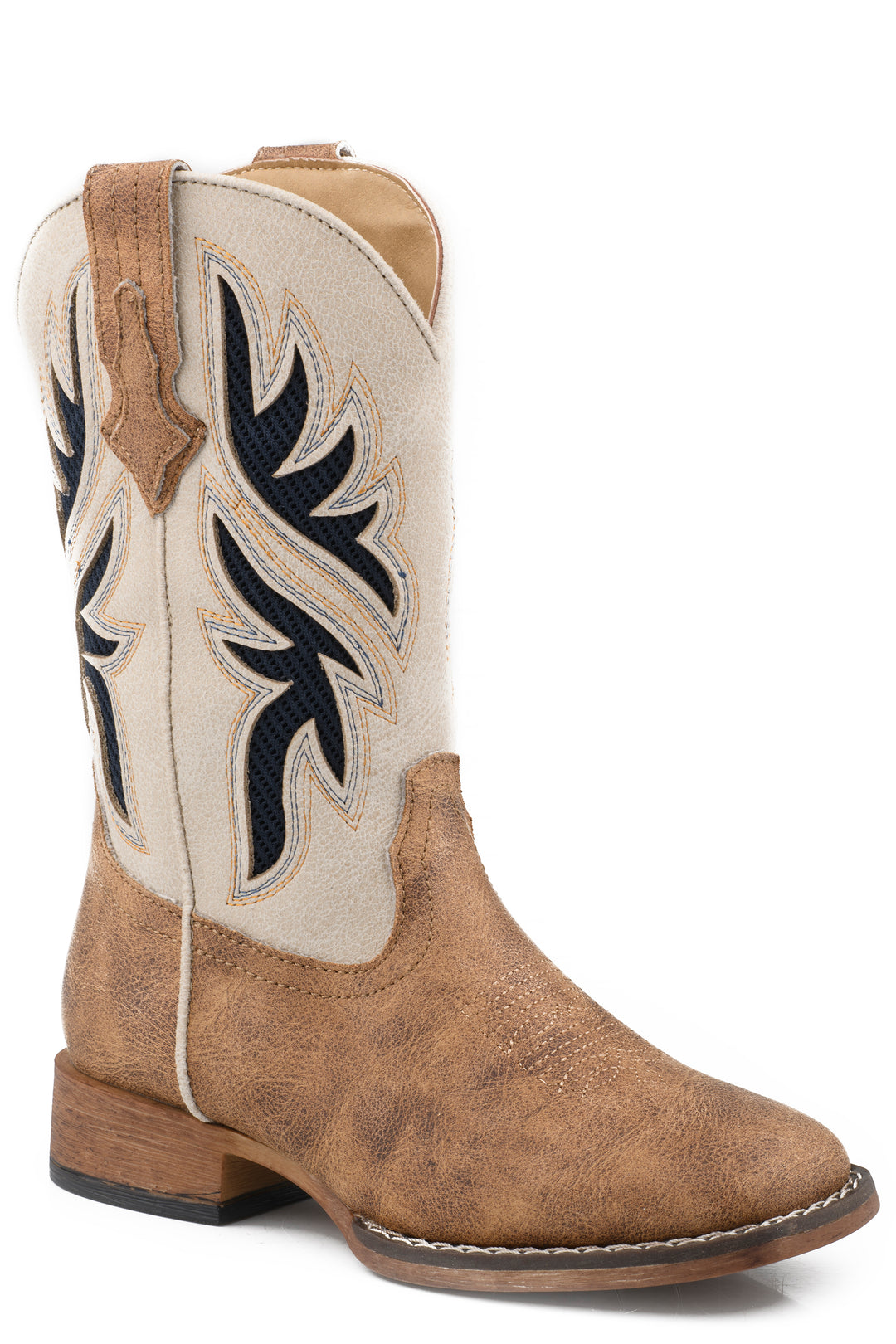 LITTLE KIDS BOYS ROPER NAVY MESH WESTERN DRAFTMASTER BOOTS