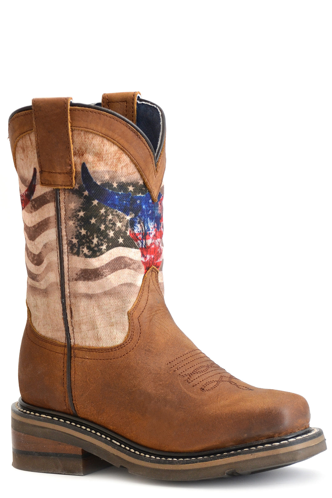 LITTLE BOYS OILED TAN LEATHER VAMP AND CROWN