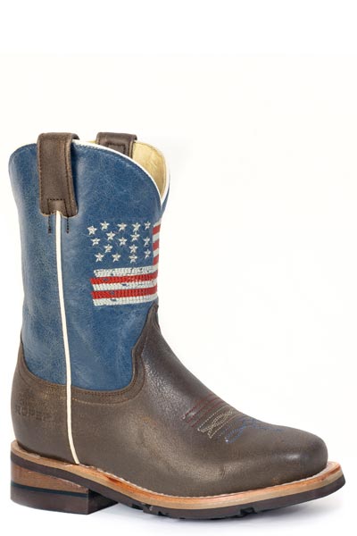 LITTLE KIDS BOYS ROPER FLAG EMBROIDERED 250 USA BOOTS
