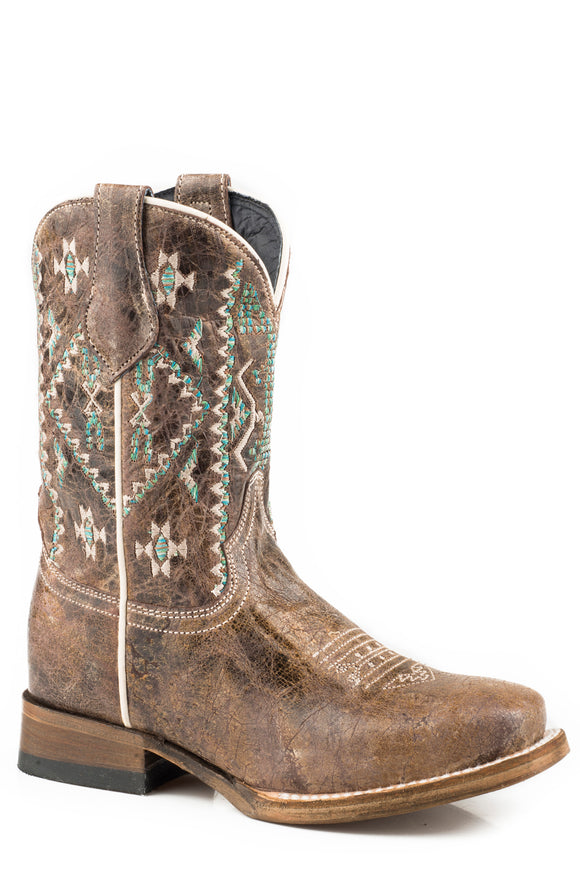 LITTLE GIRLS WAXY BROWN LEATHER