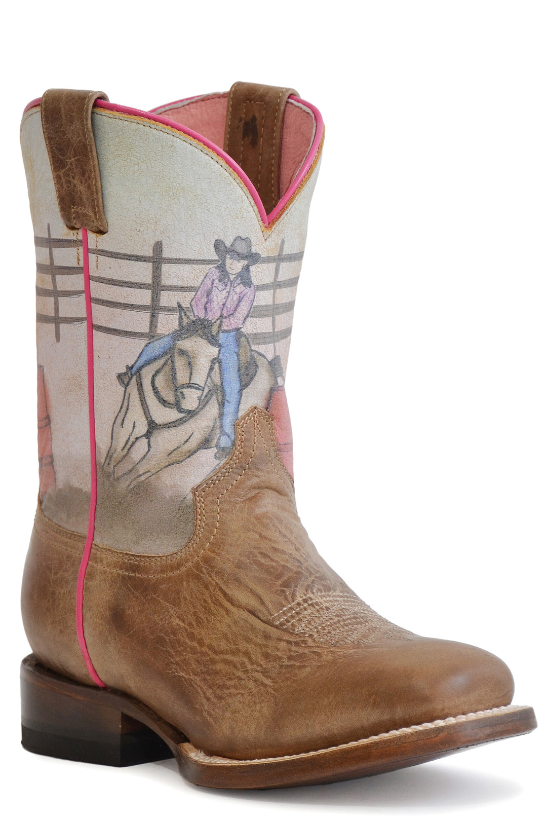 LITTLE GIRLS BURNISHED BROWN LEATHER VAMP