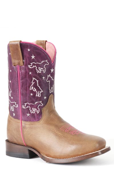 LITTLE KIDS GIRLS BURNISH BROWN LEATHER VAMP