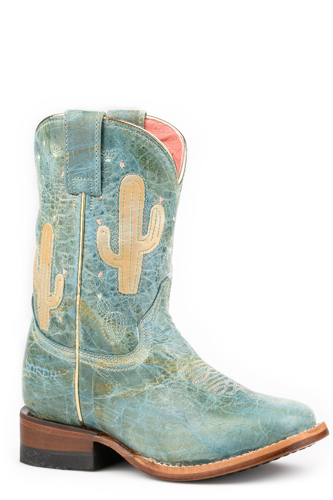 LITTLE KIDS GIRLS ROPER CACTUS OVERLAY SAQUARO BOOTS