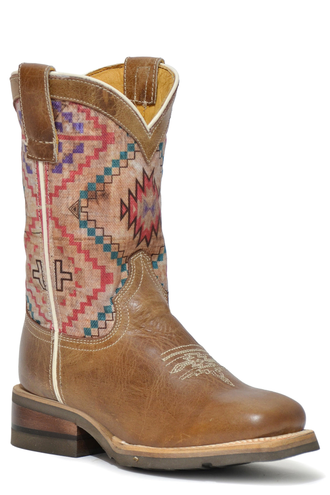 LITTLE GIRLS BURNISHED BROWN LEATHER VAMP