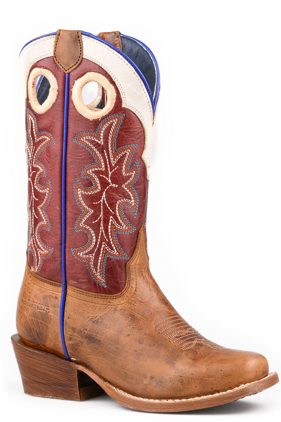 LITTLE KIDS BOYS ROPER BURNISH RED LTHR SHAFT W/CR CROWN/PULL RIDE EM Boot