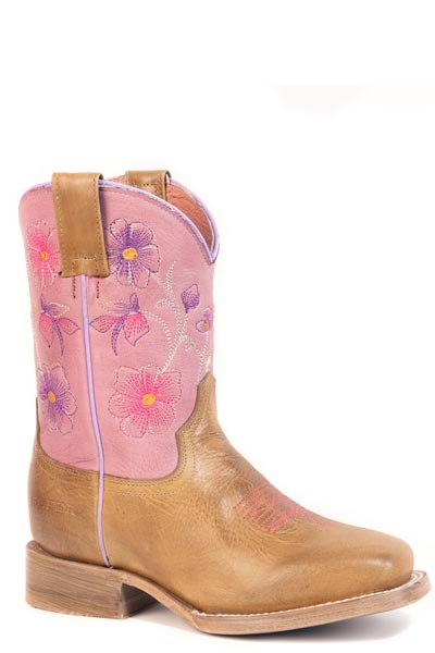 GIRLS ROPER WAXY TAN LEATHER VAMP ANNIE BOOTS