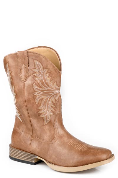 MENS TAN FAUX LEATHER VAMP