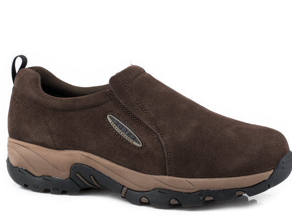 MENS BROWN SUEDE LEATHER SLIP ON WITH LIGHTWEIGHT MOLDED MIDSOLE