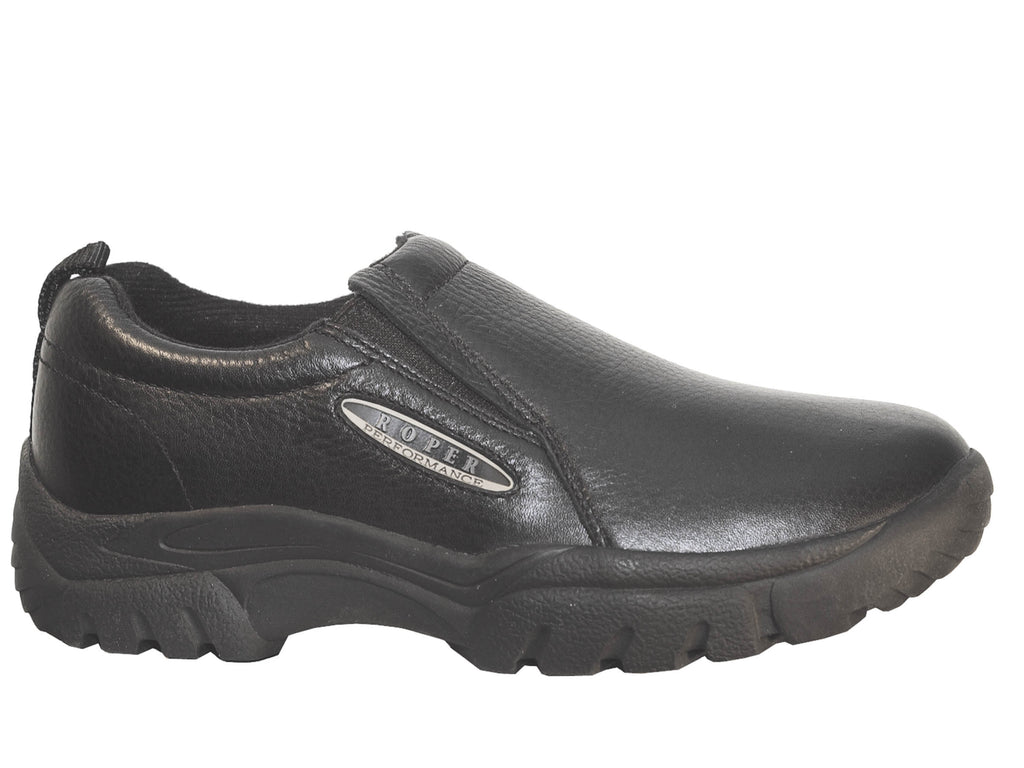 Mens Performance Slip On Smooth Black Tumbled Leather  display picture 2