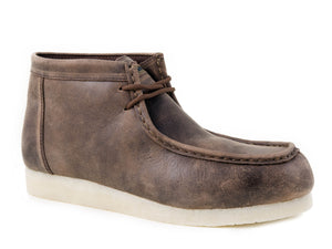 MENS GUM SOLE CHUKKA SMOKEY OILED BROWN LEATHER