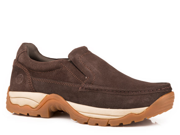 MENS BROWN SUEDE LEATHER MOCK TOE