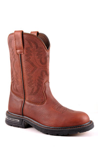 MENS AIR BOTTOM SOLE WORKBOOT BROWN OILED AND TUMBLED LEATHER