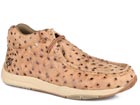 MENS VINTAGE TAN OSTRICH EMBOSSED LEATHER